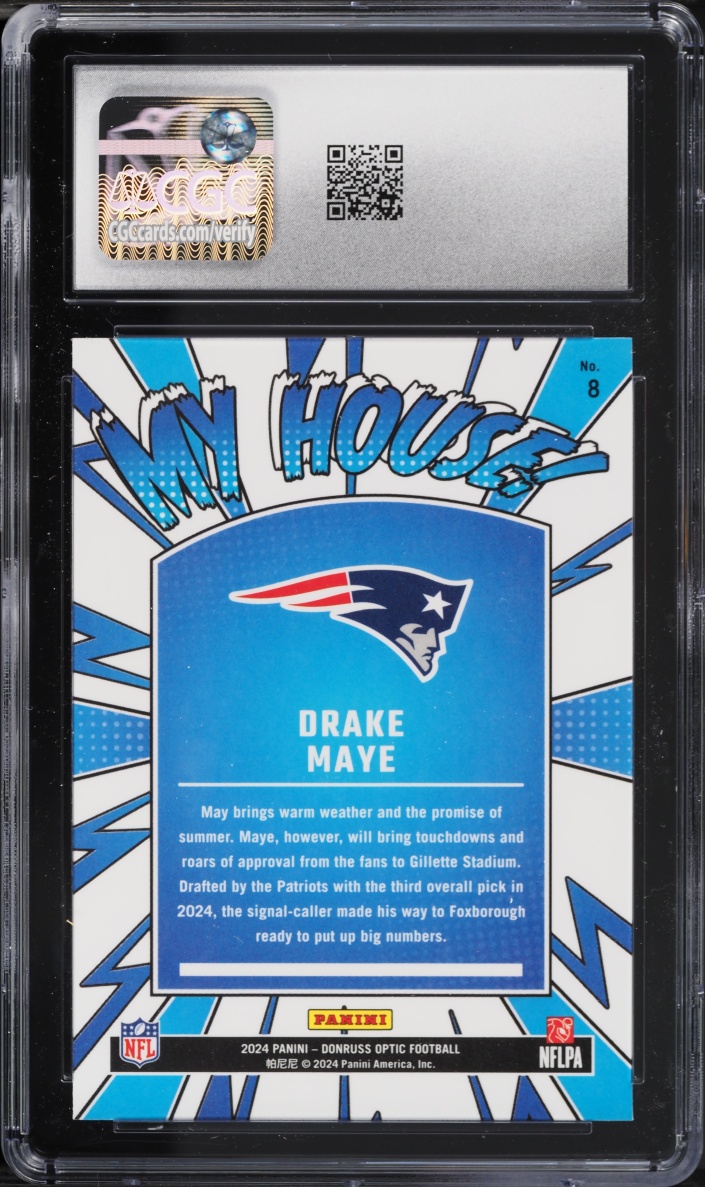 2024 Donruss Optic My House Drake Maye ROOKIE #8 CGC 8.5 NM-MT+