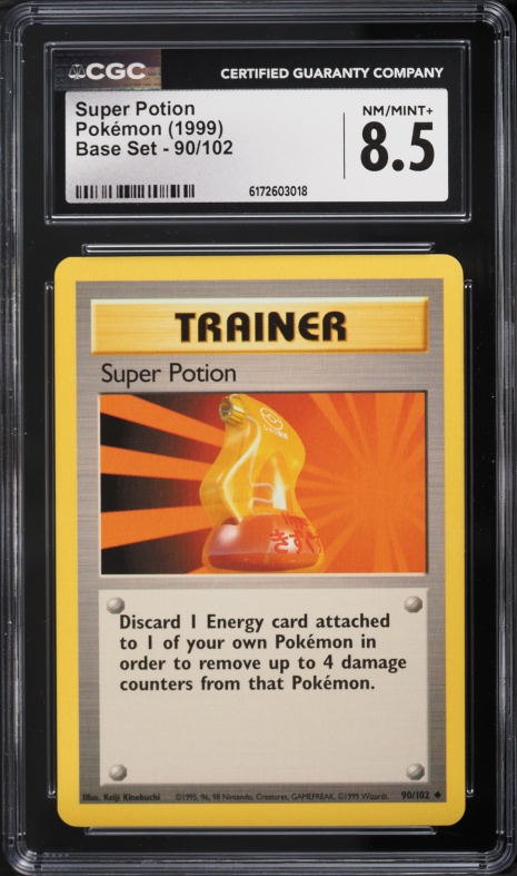 1999 Pokemon Base Set Super Potion #90 CGC 8.5 NM-MT+