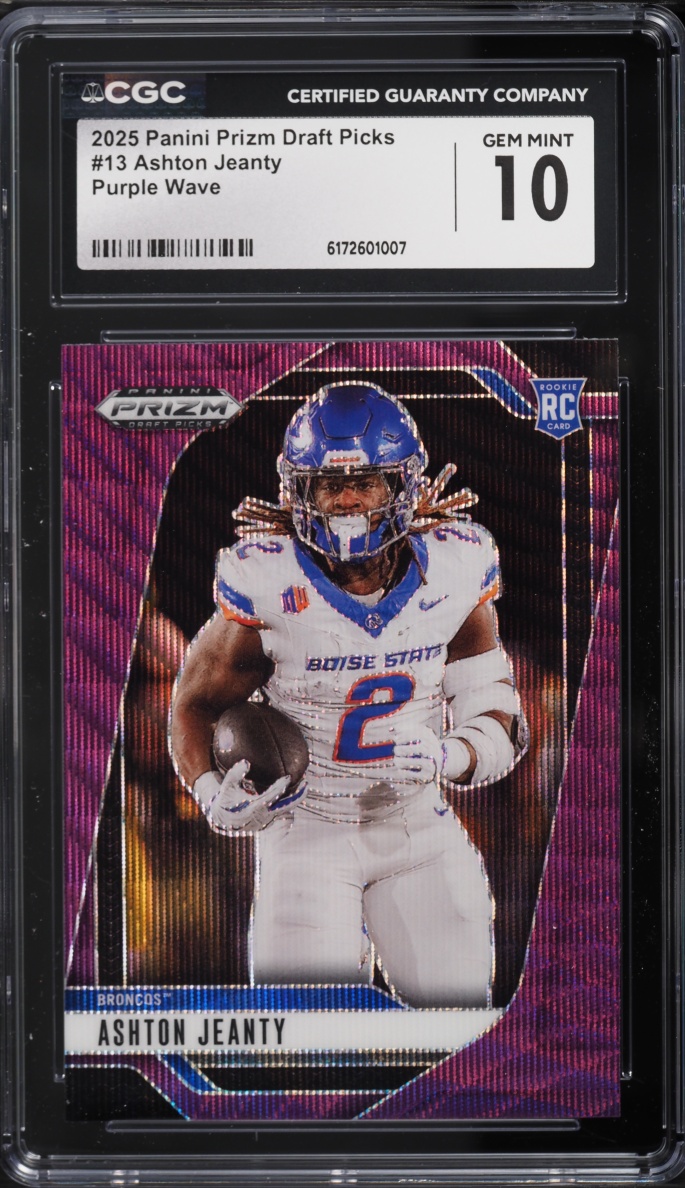 2025 Panini Prizm Draft Picks Purple Wave Ashton Jeanty ROOKIE #13 CGC 10 GEM MINT