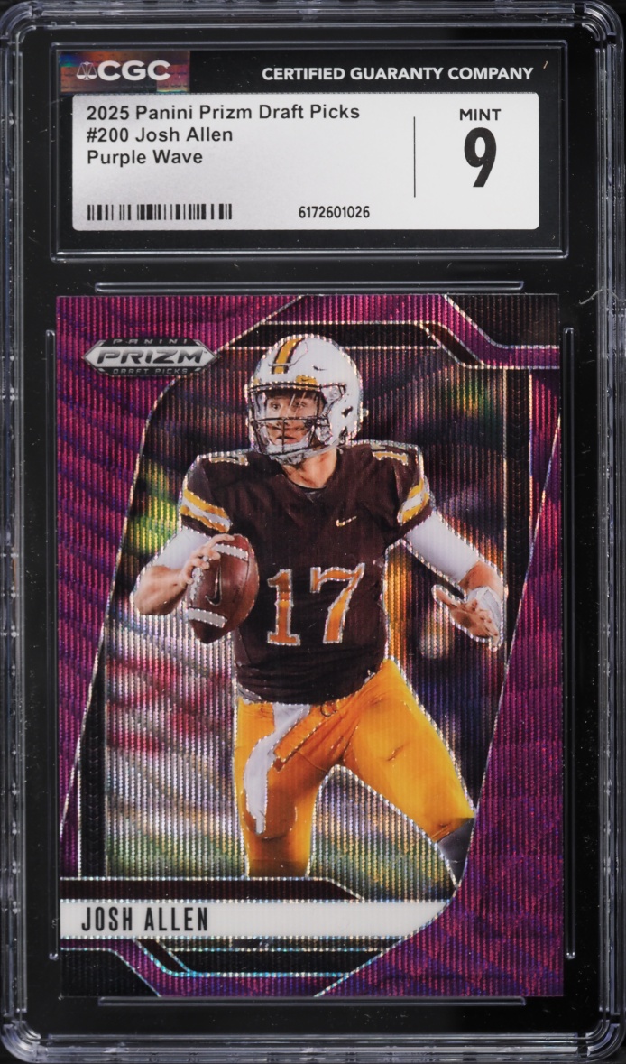 2025 Panini Prizm Draft Picks Purple Wave Josh Allen #200 CGC 9 MINT