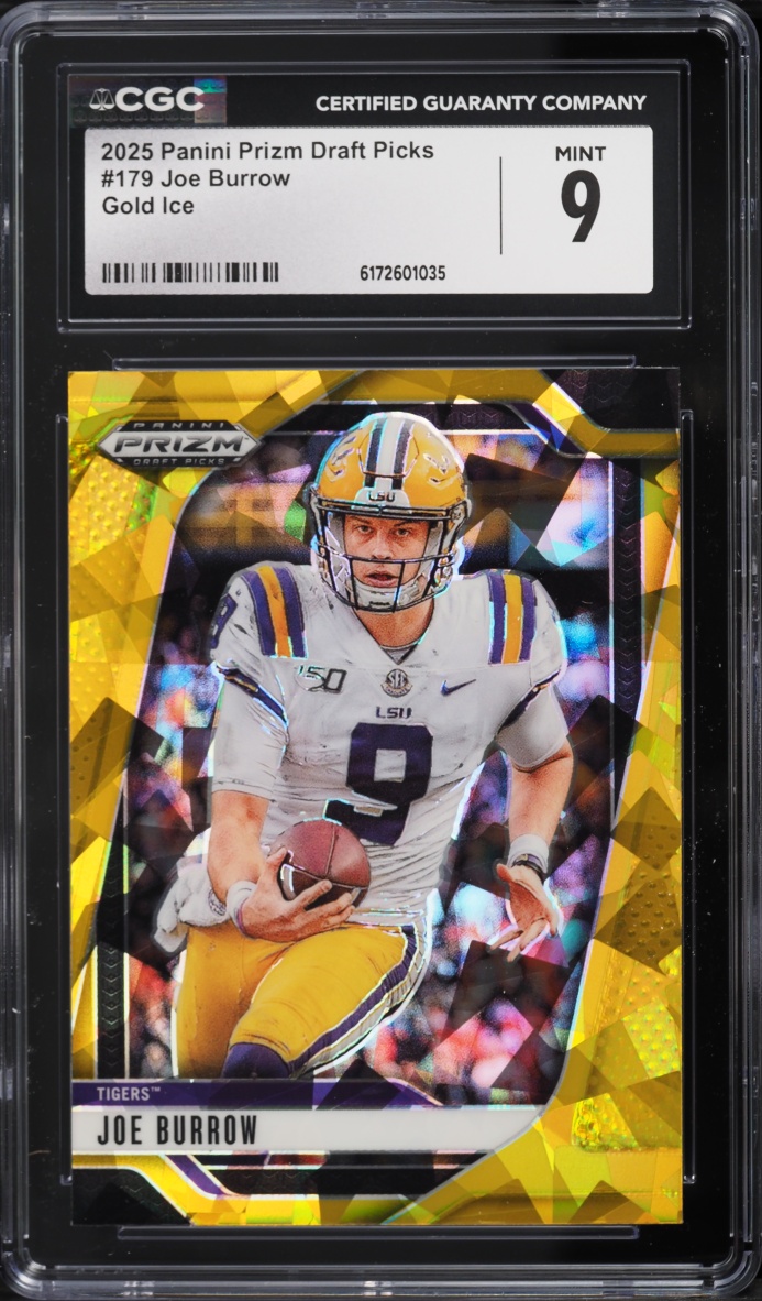 2025 Panini Prizm Draft Picks Gold Ice Joe Burrow #179 CGC 9 MINT