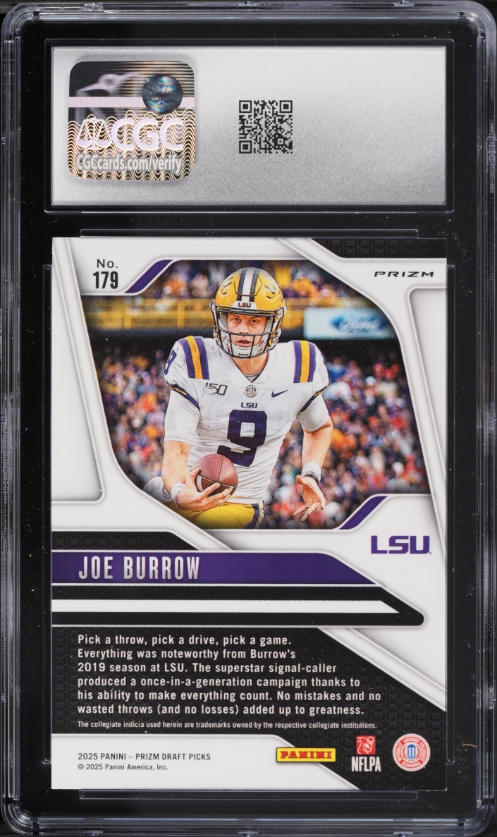 2025 Panini Prizm Draft Picks Gold Ice Joe Burrow #179 CGC 9 MINT