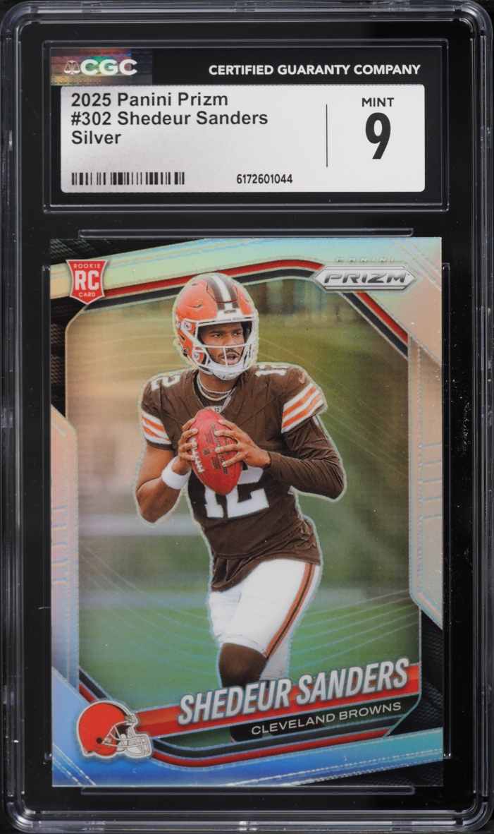 2025 Panini Prizm Silver Shedeur Sanders ROOKIE #302 CGC 9 MINT