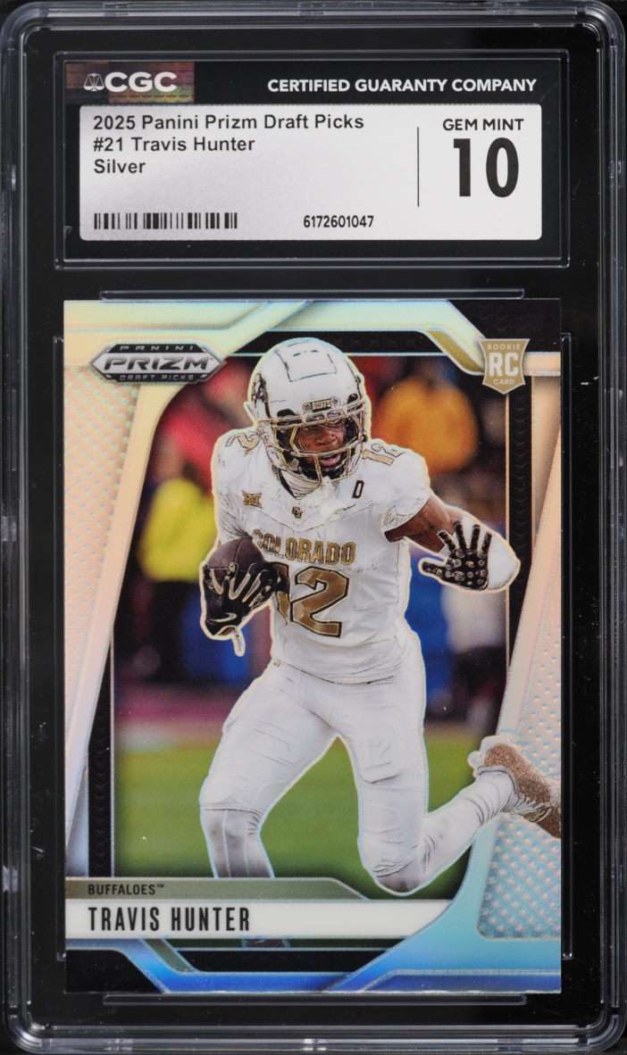 2025 Panini Prizm Draft Picks Silver Travis Hunter ROOKIE #21 CGC 10 GEM MINT