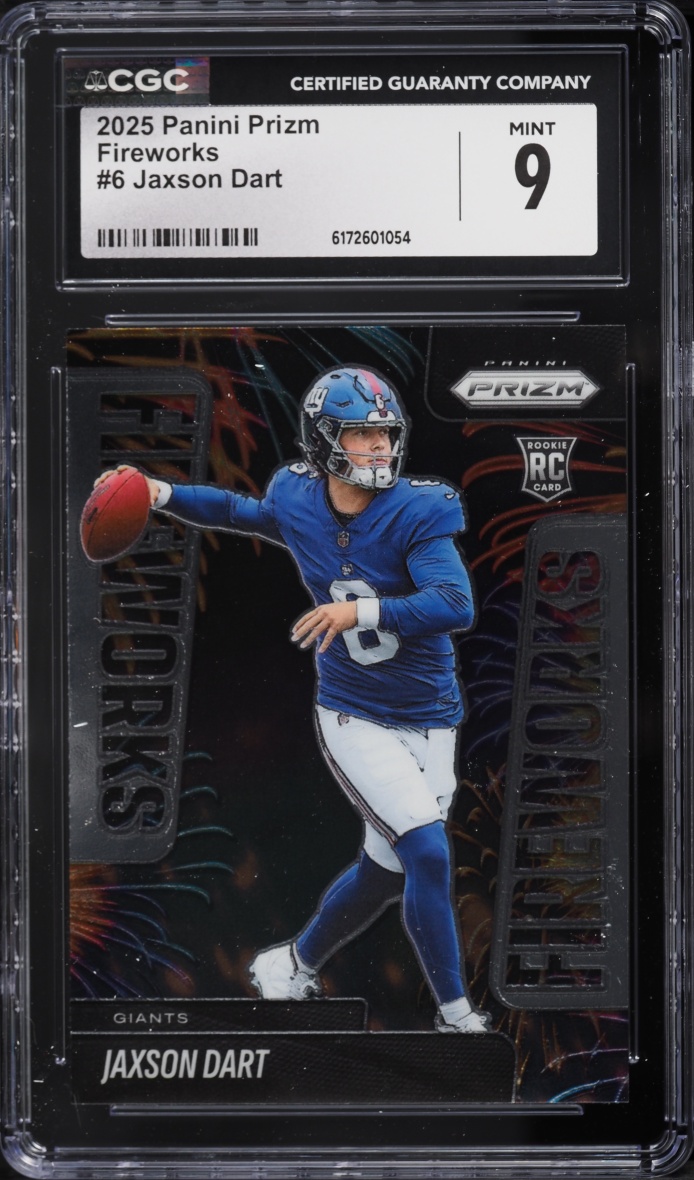 2025 Panini Prizm Fireworks Jaxson Dart ROOKIE #6 CGC 9 MINT