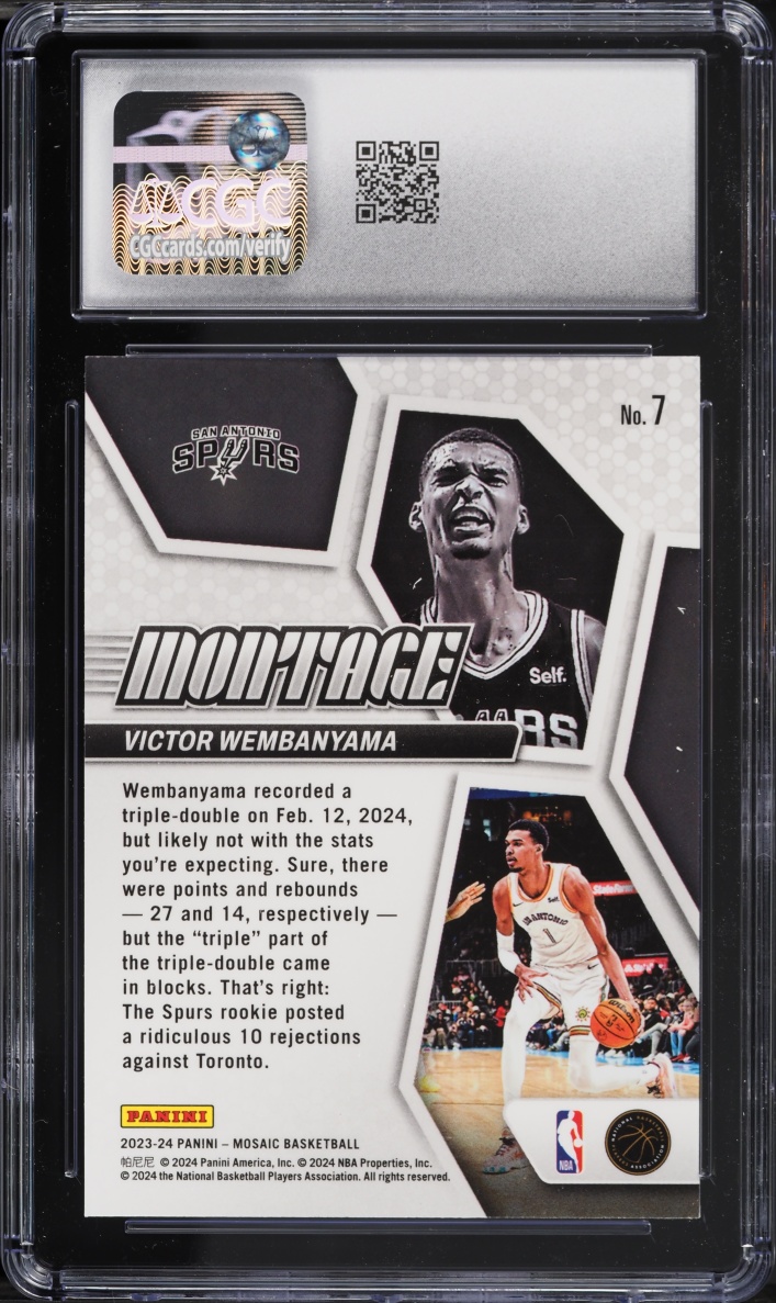 2023 Panini Mosaic Montage Victor Wembanyama ROOKIE #7 CGC 8.5 NM-MT+