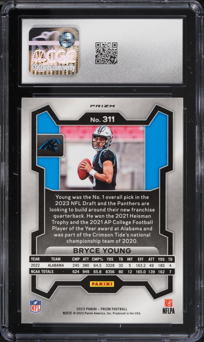 2023 Panini Prizm Disco Bryce Young ROOKIE #311 CGC 10 GEM MINT
