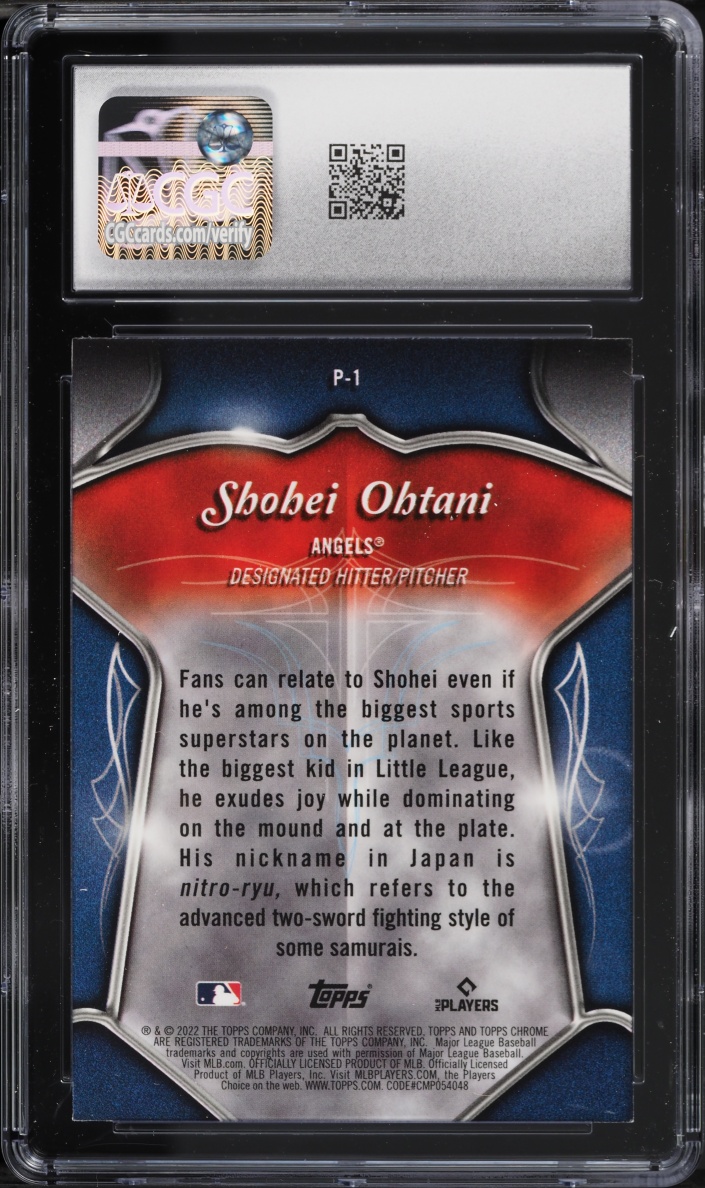 2022 Topps Chrome Pinstriped Shohei Ohtani #P-1 CGC 10 GEM MINT