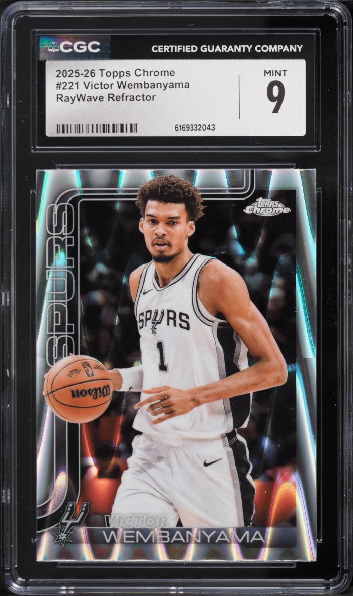 2025 Topps Chrome Raywave Refractor Victor Wembanyama #221 CGC 9 MINT