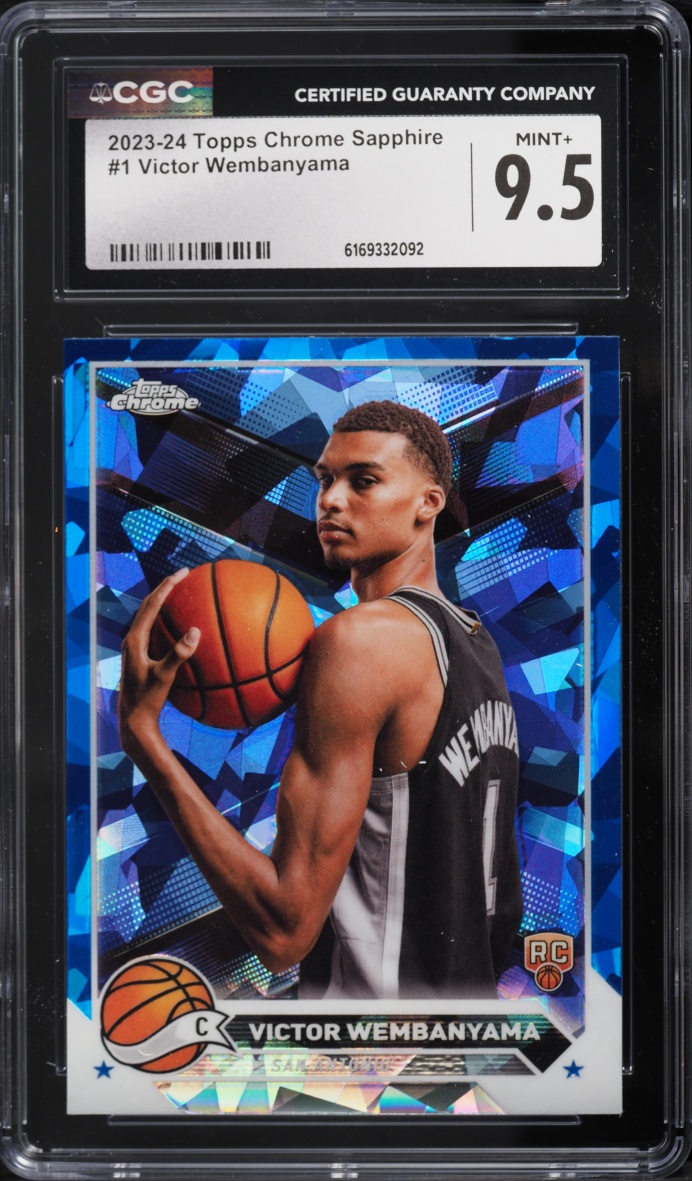 2023 Topps Chrome Sapphire Victor Wembanyama ROOKIE #1 CGC 9.5 MINT+