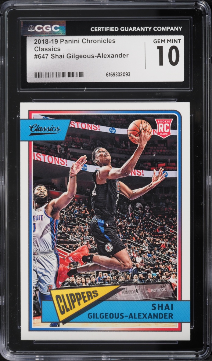 2018 Panini Chronicles Classics Shai Gilgeous-Alexander ROOKIE #647 CGC 10 GEM MINT