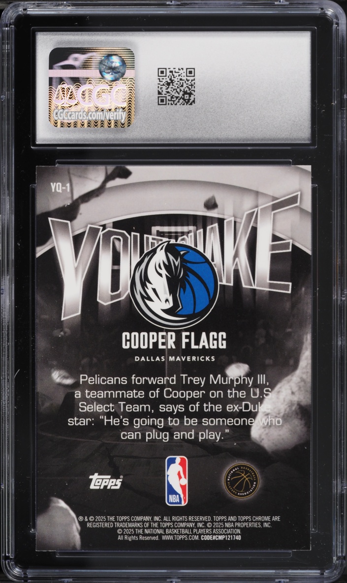 2025 Topps Chrome Youthquake Cooper Flagg ROOKIE #YQ-1 CGC 10 GEM MINT