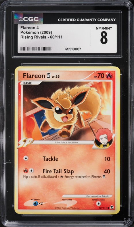 2009 Pokemon Platinum Rising Rivals Flareon 4 #60 CGC 8 NM-MT