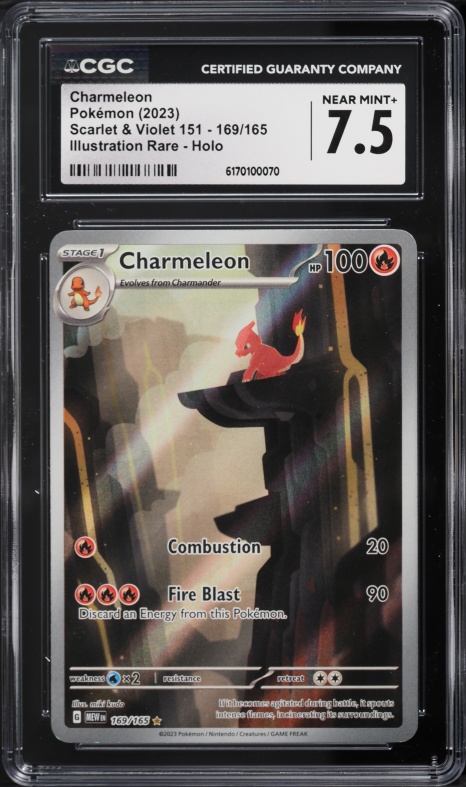 2023 Pokemon Scarlet & Violet 151 IR Charmeleon #169 CGC 7.5 NRMT+