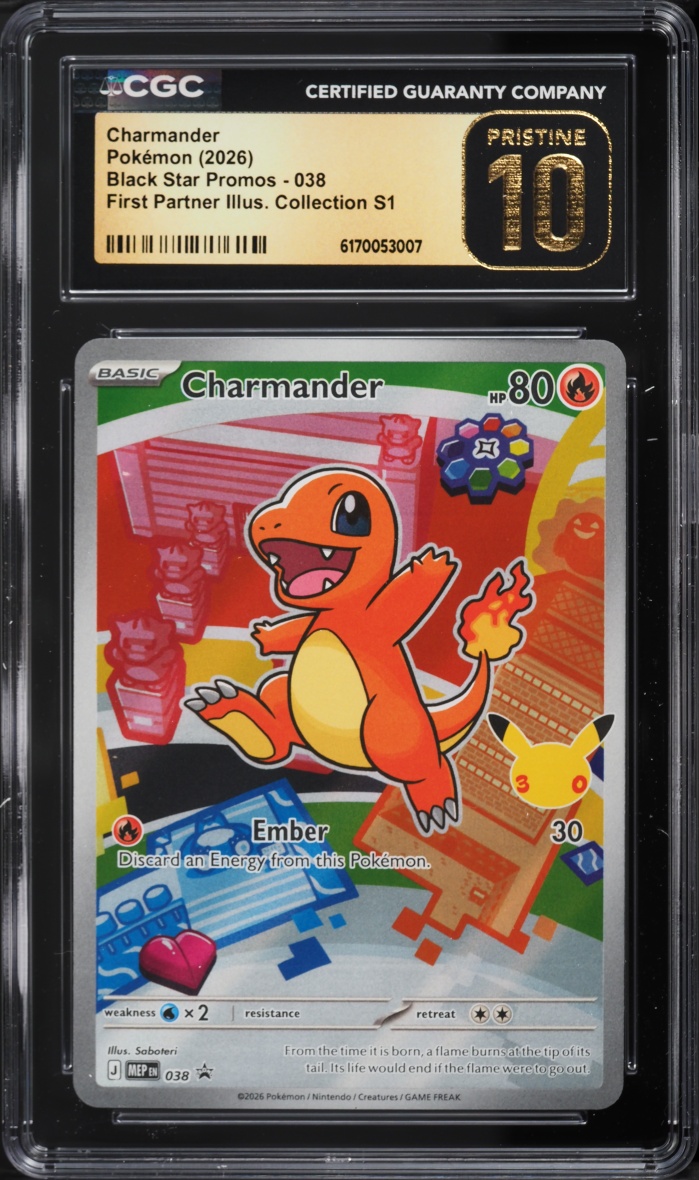 2026 Pokemon Mega Promo First Partner Illustration S1 Full Art Charmander #38 CGC 10 PRISTINE