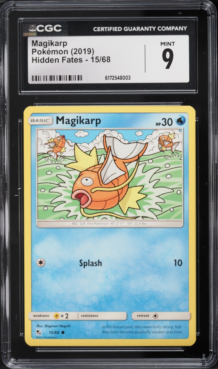2019 Pokemon Sun & Moon Hidden Fates Magikarp #15 CGC 9 MINT
