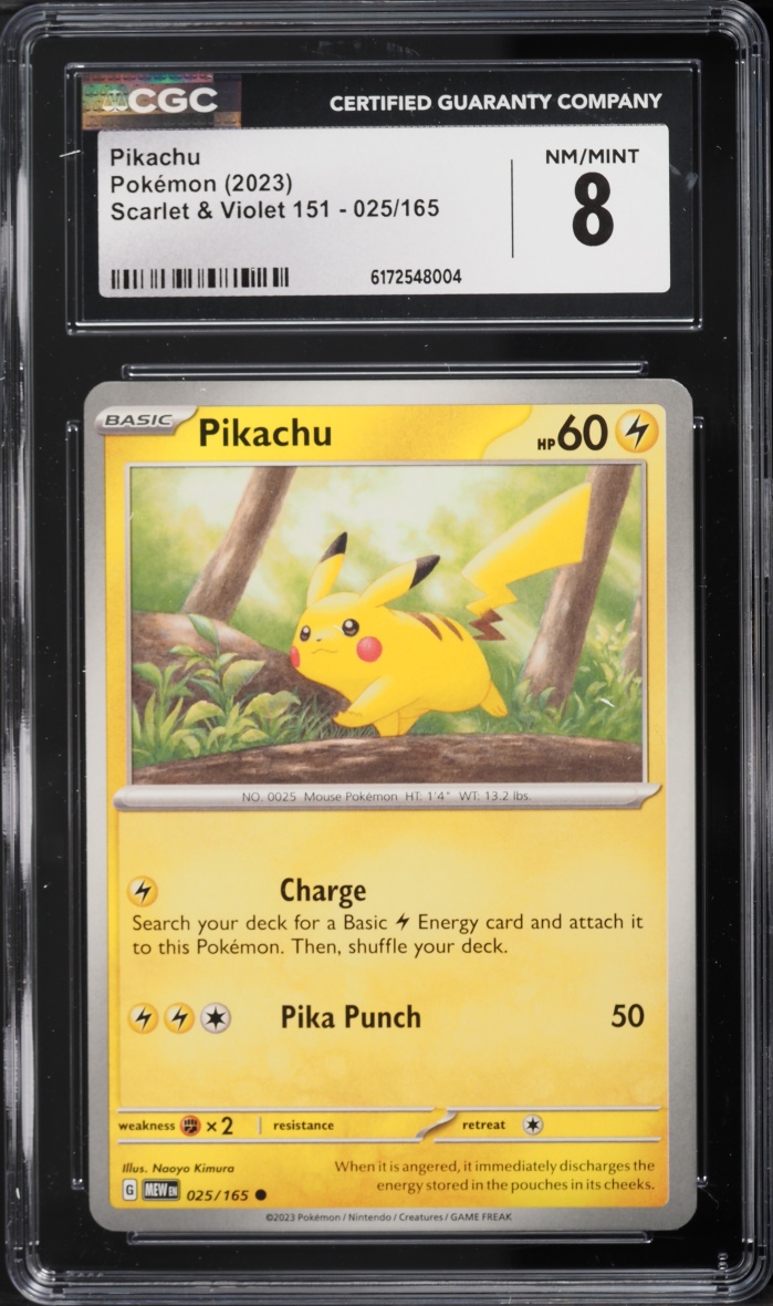2023 Pokemon Scarlet & Violet 151 Pikachu #25 CGC 8 NM-MT