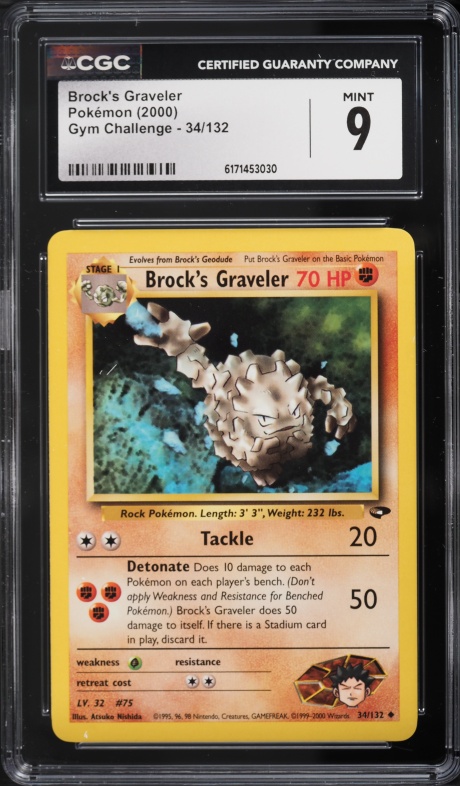 2000 Pokemon Gym Challenge Brock's Graveler #34 CGC 9 MINT