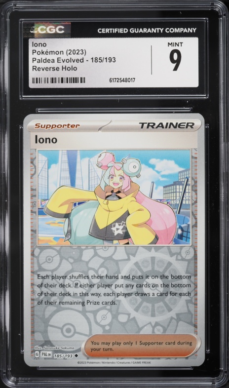2023 Pokemon Scarlet & Violet Paldea Evolved Reverse Holo Iono #185 CGC 9 MINT