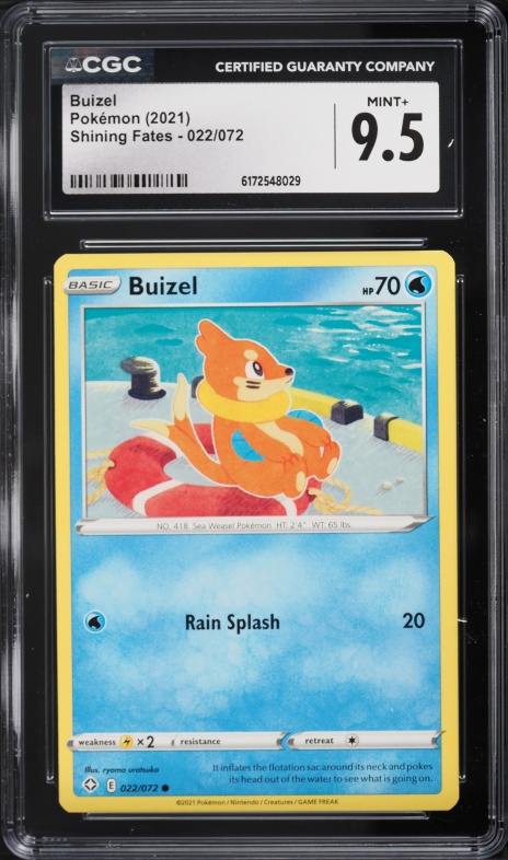2021 Pokemon Sword & Shield Shining Fates Buizel #022 CGC 9.5 MINT+