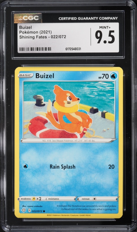 2021 Pokemon Sword & Shield Shining Fates Buizel #022 CGC 9.5 MINT+