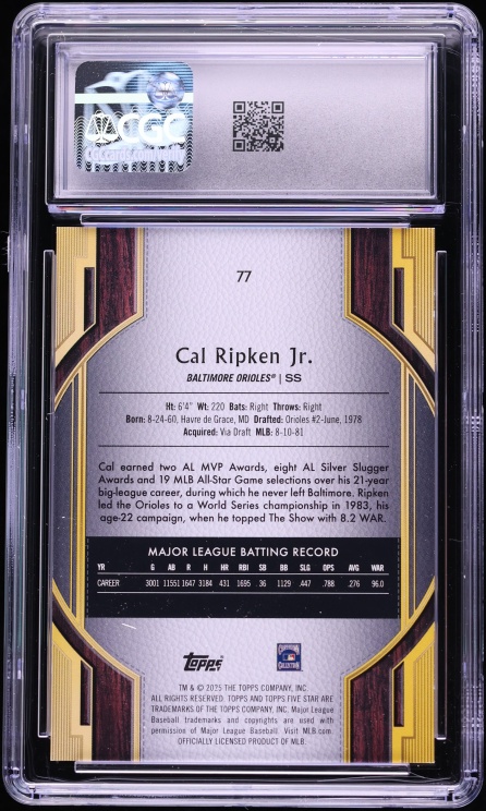 2025 Topps Five Star Cal Ripken Jr. /50 #77 CGC 9 MINT