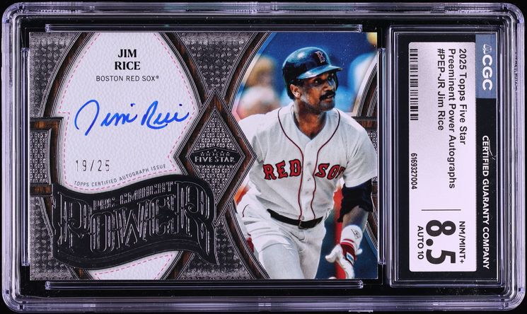 2025 Topps Five Star Preeminent Power Jim Rice AUTO /25 #PEP-JR CGC 8.5 NM-MT+