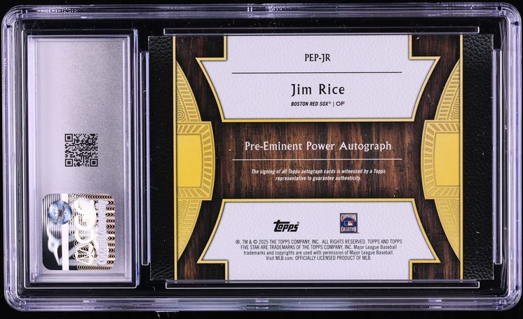 2025 Topps Five Star Preeminent Power Jim Rice AUTO /25 #PEP-JR CGC 8.5 NM-MT+