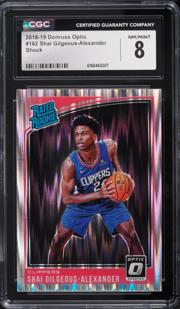 2018 Donruss Optic Shock Shai Gilgeous-Alexander ROOKIE #162 CGC 8 NM-MT