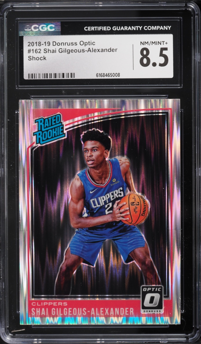 2018 Donruss Optic Shock Shai Gilgeous-Alexander ROOKIE #162 CGC 8.5 NM-MT+