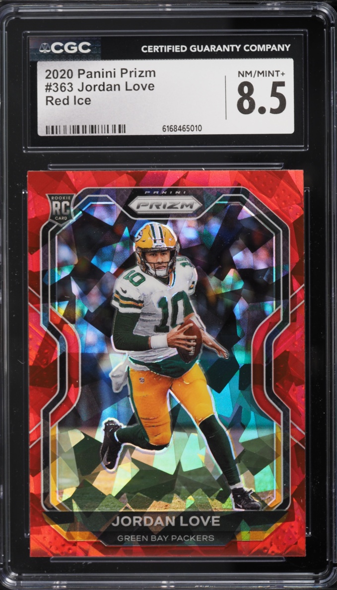 2020 Panini Prizm Red Ice Jordan Love ROOKIE #363 CGC 8.5 NM-MT+
