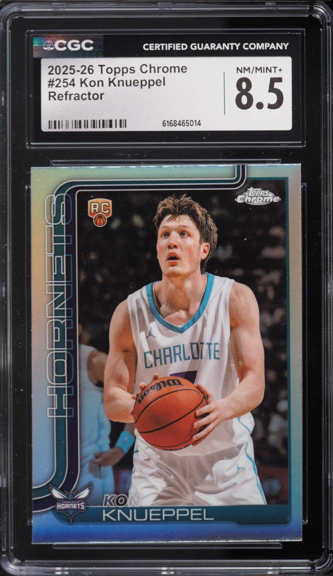 2025 Topps Chrome Refractor Kon Knueppel ROOKIE #254 CGC 8.5 NM-MT+