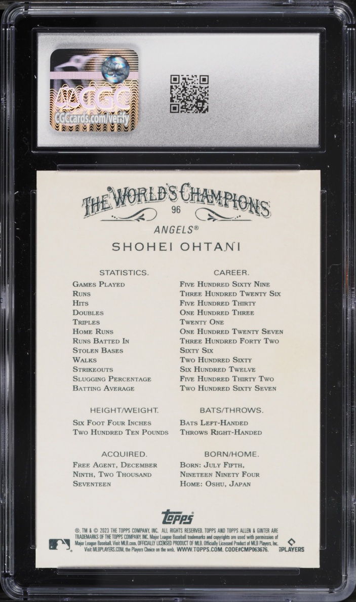 2023 Topps Allen & Ginter Shohei Ohtani #96 CGC 10 GEM MINT