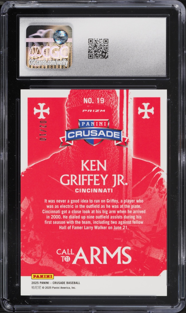 2025 Panini Crusade Call To Arms Gold Ken Griffey Jr. /10 #19 CGC 10 GEM MINT