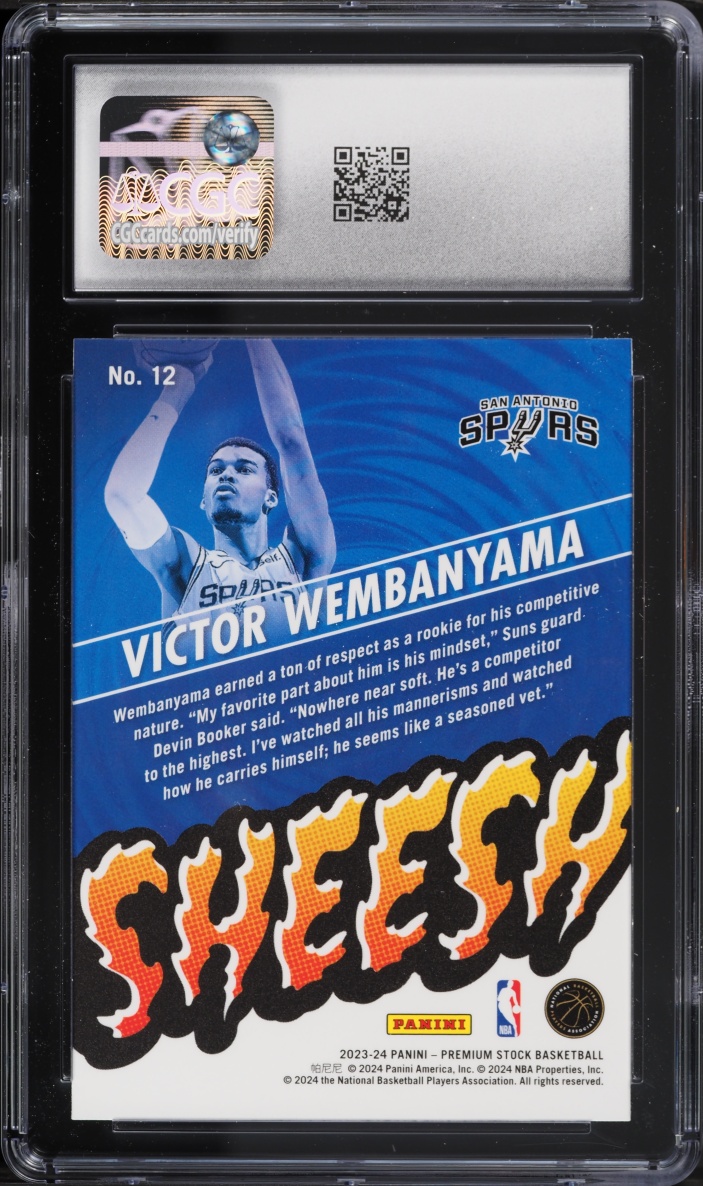 2023 Hoops Premium Stock Sheesh Victor Wembanyama ROOKIE #12 CGC 10 GEM MINT