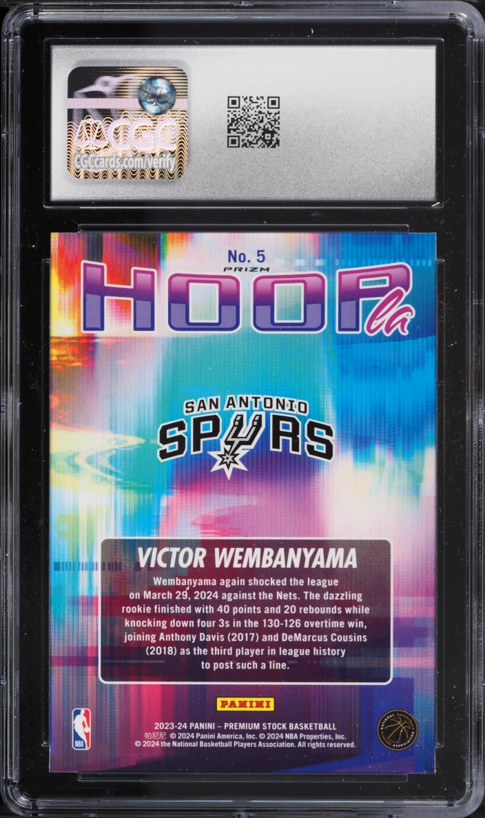 2023 Hoops Premium Stock Hoopla Silver Victor Wembanyama ROOKIE #5 CGC 9 MINT