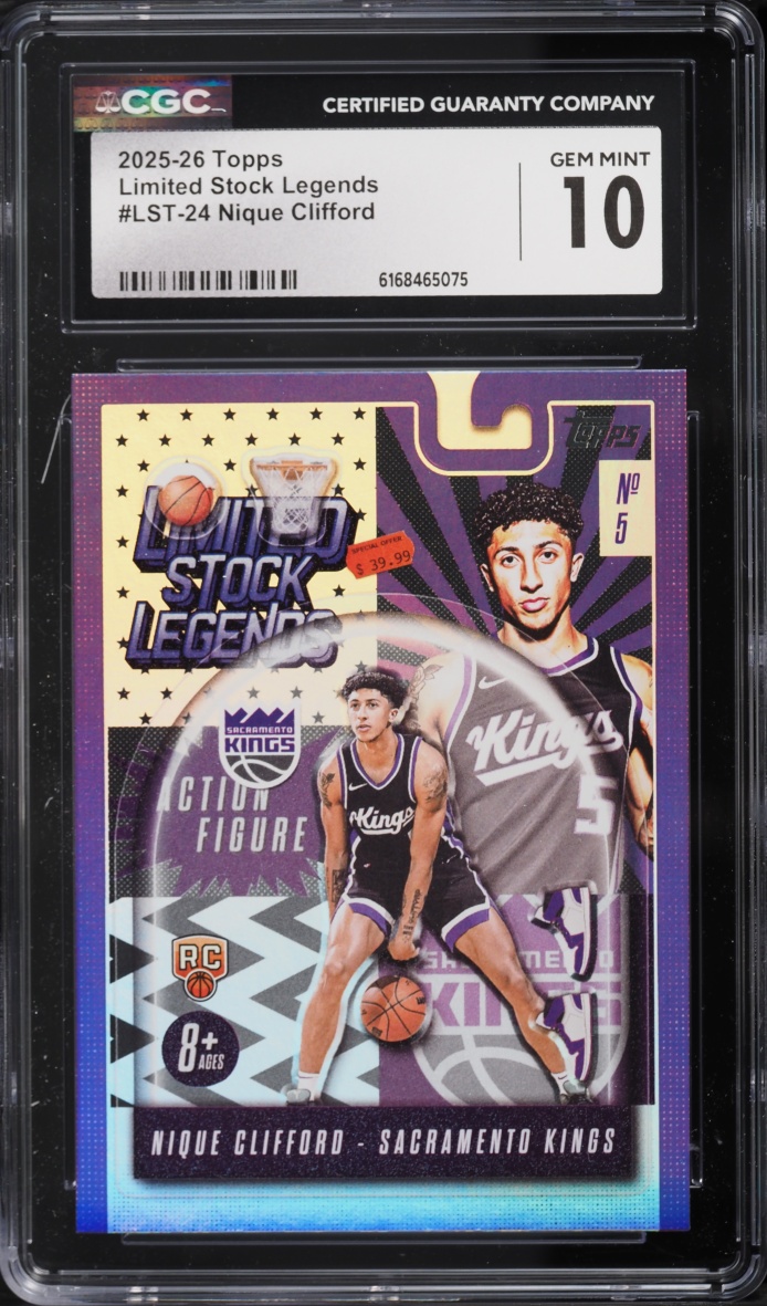 2025 Topps Limited Stock Legends Nique Clifford ROOKIE #LST-24 CGC 10 GEM MINT