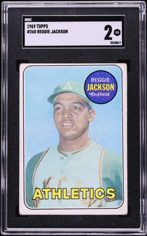 1969 Topps Reggie Jackson ROOKIE #260 SGC 2 GD