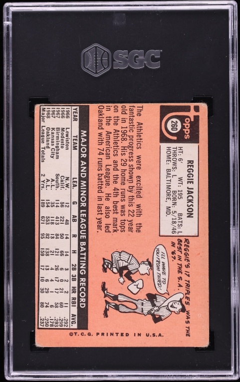 1969 Topps Reggie Jackson ROOKIE #260 SGC 2 GD