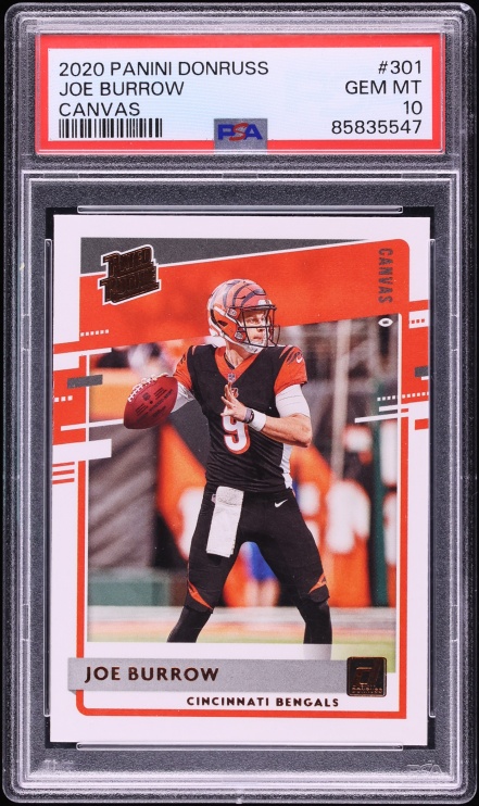 2020 Donruss Canvas Joe Burrow ROOKIE /80 #301 PSA 10 GEM MINT