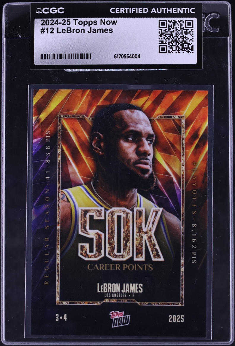 2024 Topps Now LeBron James #12 CGC AUTH