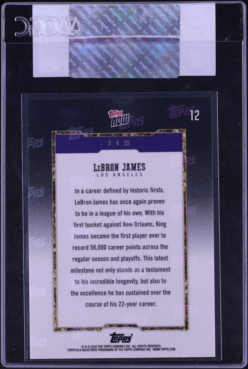 2024 Topps Now LeBron James #12 CGC AUTH