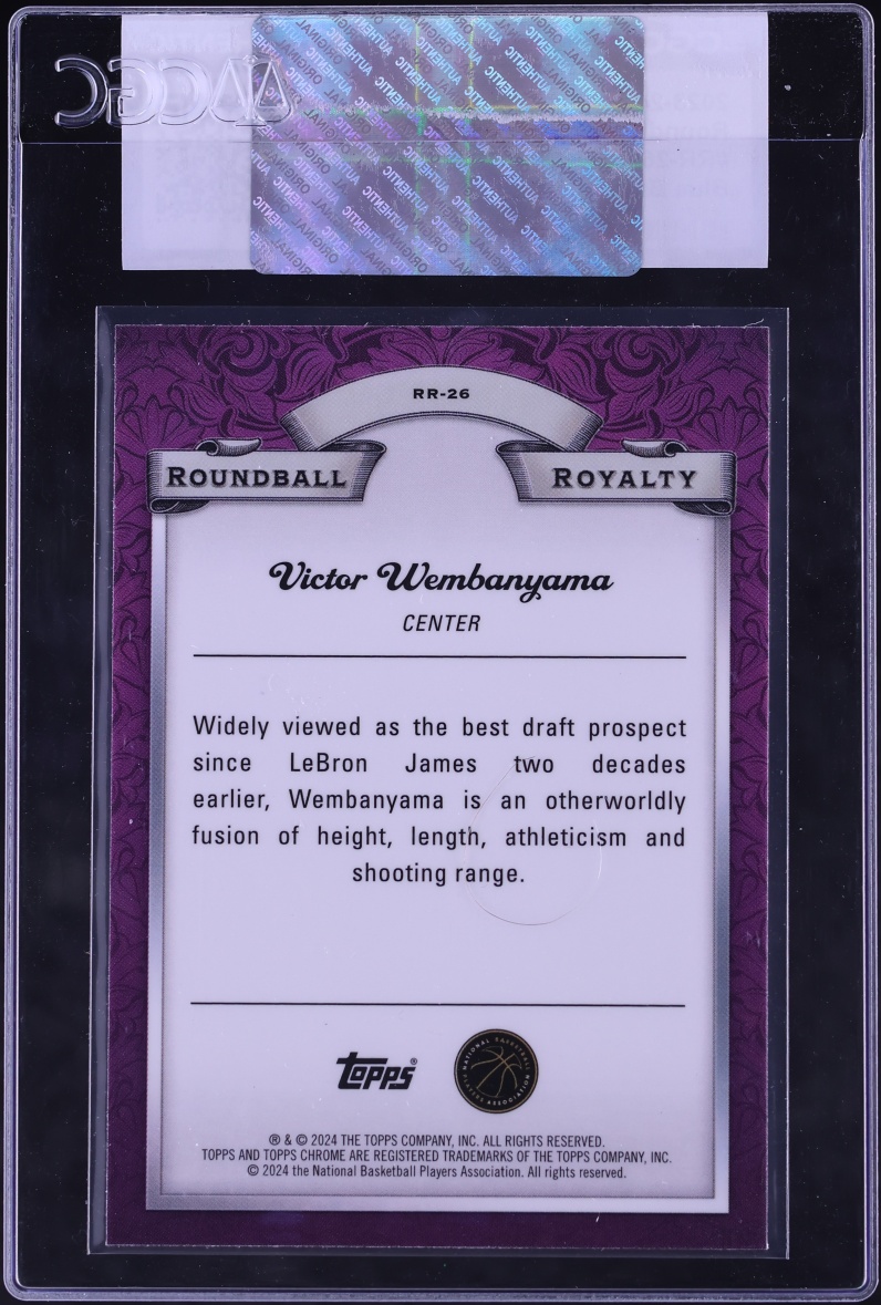 2023 Topps Chrome Roundball Royalty Blue Basketball Ref. Victor Wembanyama RC #RR-26 CGC AUTH