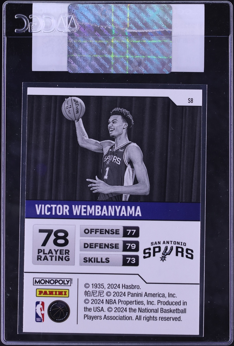 2023 Panini Prizm Monopoly Starter Deck Victor Wembanyama ROOKIE #S8 CGC AUTH