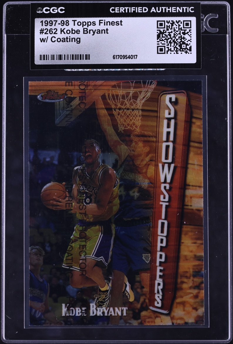 1997 Finest Basketball w/ Coating Kobe Bryant #262 CGC AUTH