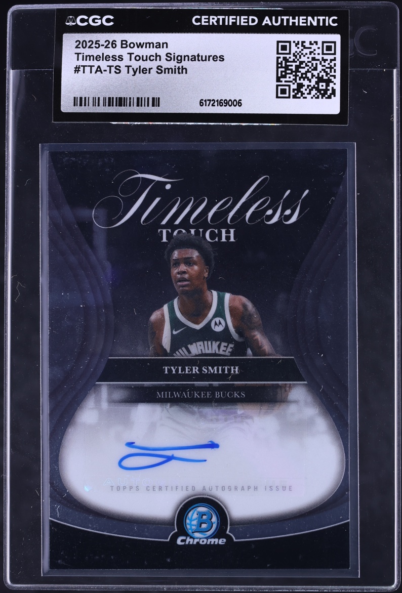 2025 Bowman Chrome Timeless Touch Tyler Smith AUTO #TTA-TS CGC AUTH