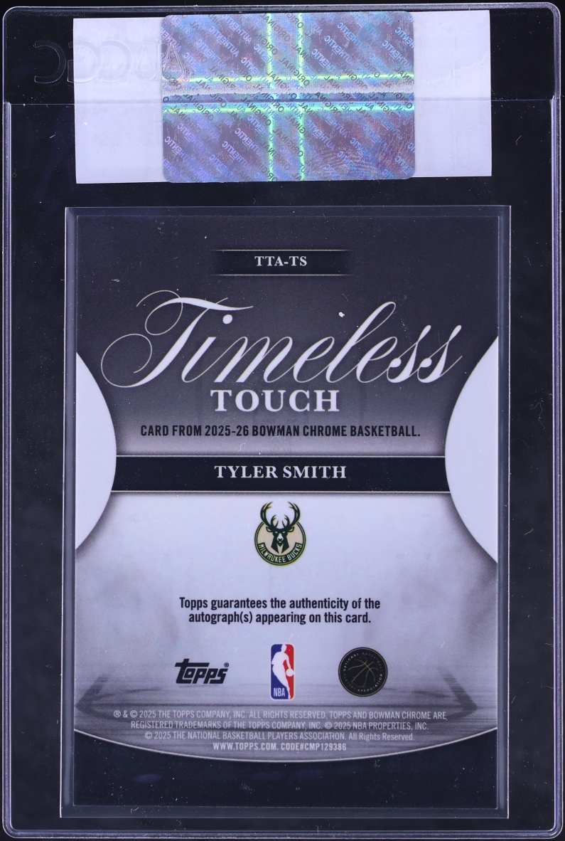 2025 Bowman Chrome Timeless Touch Tyler Smith AUTO #TTA-TS CGC AUTH