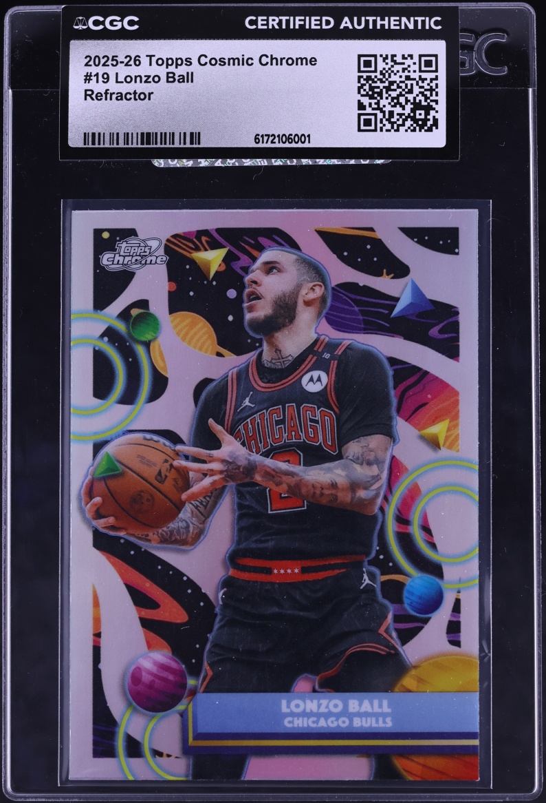 2025 Topps Cosmic Chrome Refractor Lonzo Ball #19 CGC AUTH