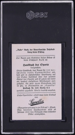 1932 Sanella Babe Ruth TYPE 2 SGC 4 VGEX