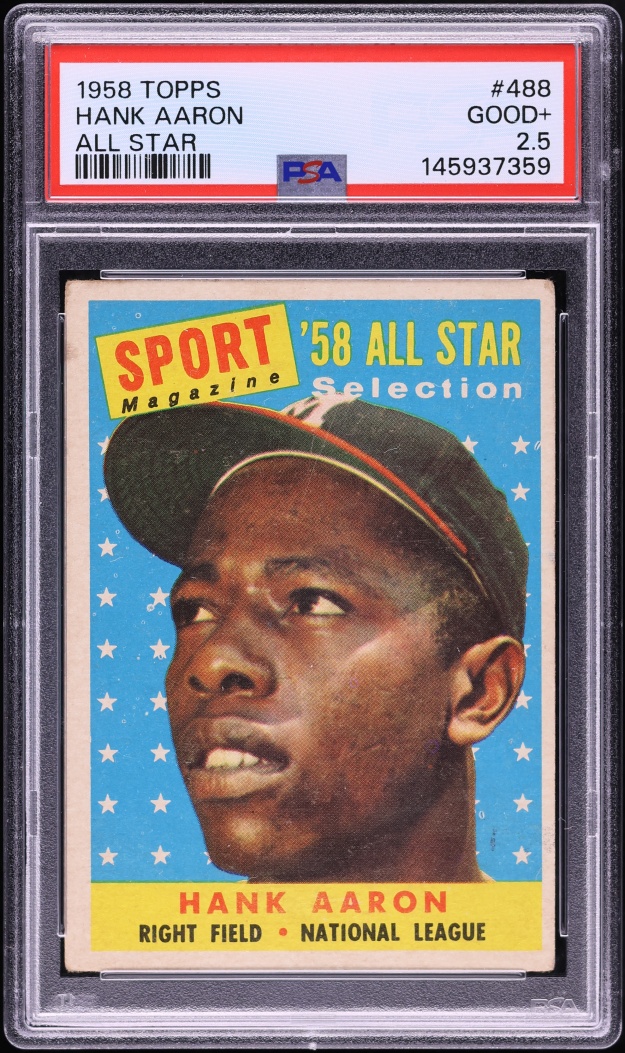 1958 Topps All Star Selection Hank Aaron #488 PSA 2.5 GD+